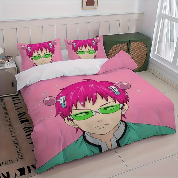 Exciting Anime The D-Disastrous Life of S-Saiki K. bedding with Printed Design Ideal for Year-Round Use Available in Single