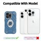 thumbnail image 2 of Funda KCJ para iPhone 15 Pro de 6.1" azul con anillo giratorio y soporte, 2 of 8