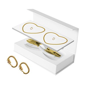 Ioensy - Kit De Pulseras Permanentes Con Cierre De Seguridad. Kit Romántico Para Hacer Pulseras Diy. 1 Par Dorado.