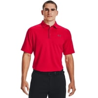 Polo De Golf Under Armour Tech Para Hombre Rojo/Grafito - S