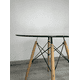 thumbnail image 4 of Mesa de Comedor Redonda 80 cm Vidrio Templado 10 mm Base Madera de Haya, 4 of 6