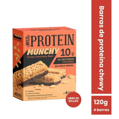 Barra Munchy Chocolate Maní 4 Un 120 G Wild Protein