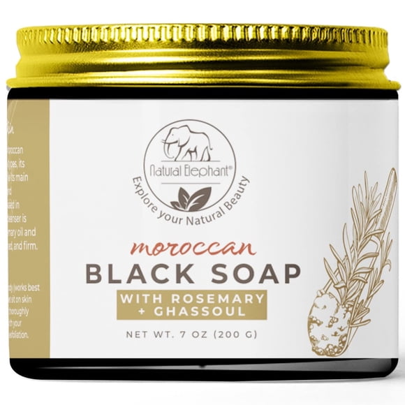Jabón Natural Elephant Moroccan Black 200 g con aceite de romero
