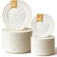 thumbnail image 1 of Platos de plástico Stock Your Home Elegant, color marfil y dorado, paquete de 100, 1 of 7