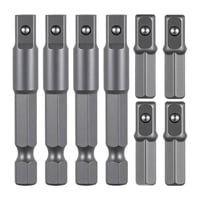 Magideal - 8 Adaptadores Hexagonales A Cuadrados De 1/4 De Pulgada. Adaptadores De Impacto Robustos Y Prácticos De 5 Cm X 2,5 Cm Para Montaje Mecánico Doméstico.