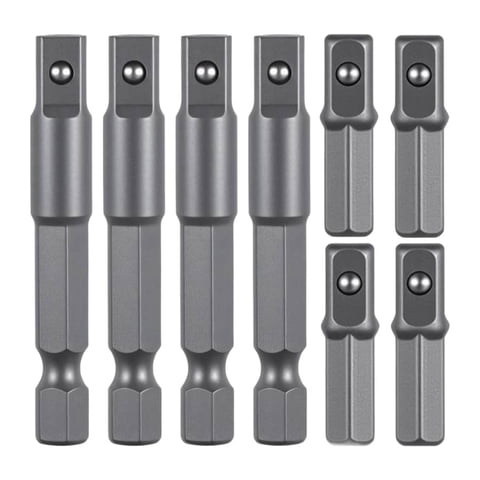 Magideal - 8 Adaptadores Hexagonales A Cuadrados De 1/4 De Pulgada. Adaptadores De Impacto Robustos Y Prácticos De 5 Cm X 2,5 Cm Para Montaje Mecánico Doméstico.