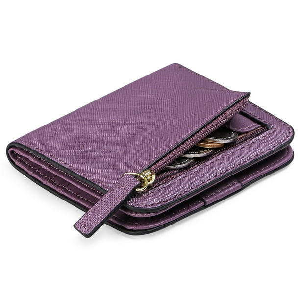 Cartera Mujer Pequeño Con Rfid Bloquea Mini Monedero Bifold Para Tarjetas Billetera De Piel Plegable Con Bolsillo Tarjetero Minimalista Con Ventana De Identificación Para Chica Mujer