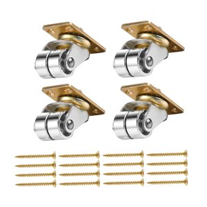 Bothyi - 4 Ruedas Verticales De Metal Para Piano Con Rotación De 360 Grados Para Muebles, Sofás De Piano, Color Plateado