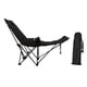 thumbnail image 2 of Silla de campamento reclinable con silla de salón de reposapiés removible con bolsa de transporte portátil para picnic viajes césped piscina de pesca Negro, 2 of 5