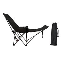 Ioensy - Silla De Camping Reclinable, Plegable, Para Patio, Viajes, Piscina, Color Negro