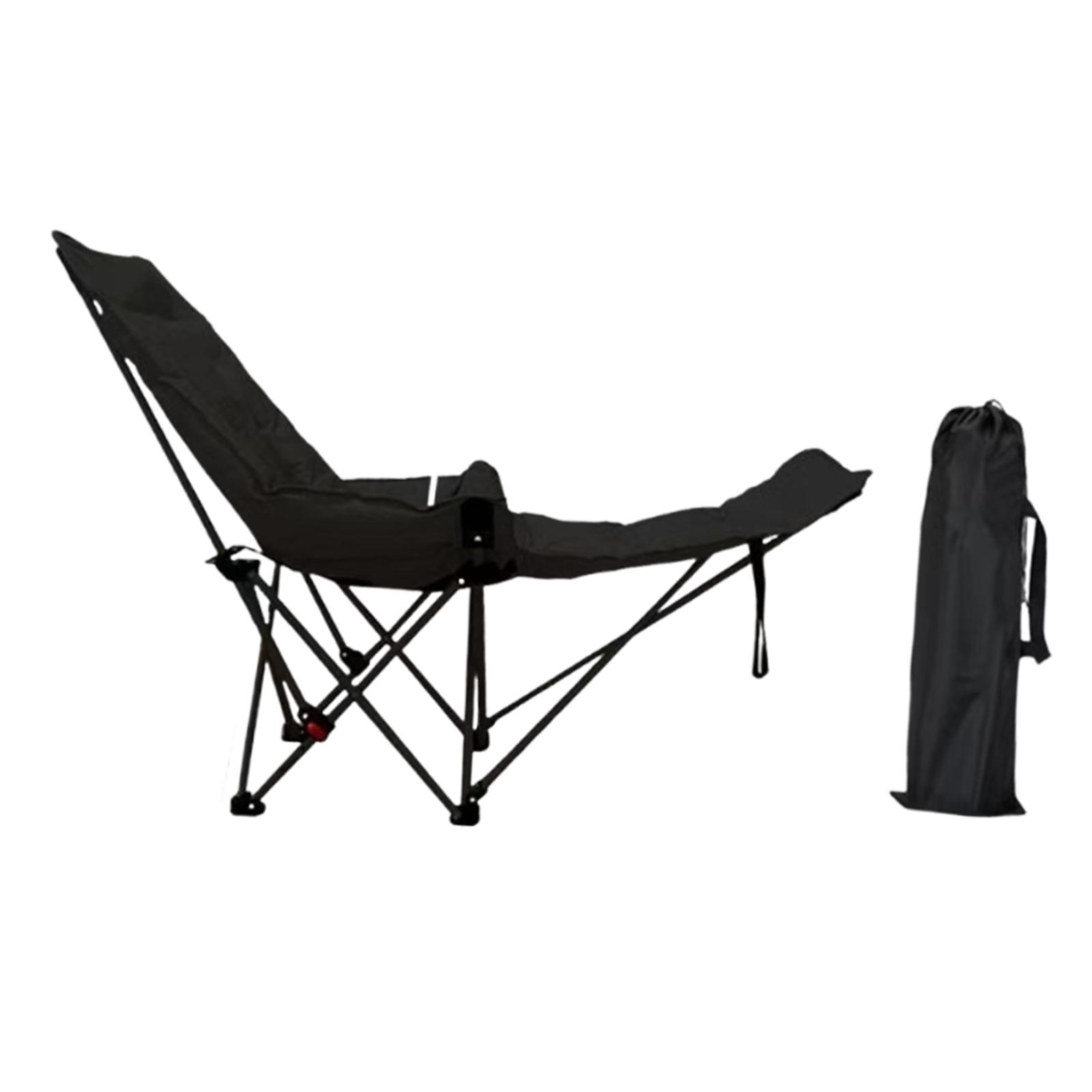 Ioensy - Silla De Camping Reclinable, Plegable, Para Patio, Viajes, Piscina, Color Negro