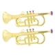 thumbnail image 3 of Instrumento de viento de cuerno de trompeta de plástico para ni?os de 2 piezas con 3 teclas doradas, 3 of 6