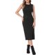 thumbnail image 2 of INSPIRE CHIC Vestido de Mujer de Imitación de Gamuza para Regreso a Clases de Maestra Sin Mangas Cuello Redondo Dobladillo Dividido Vestido de Trabajo L Negro, 2 of 6