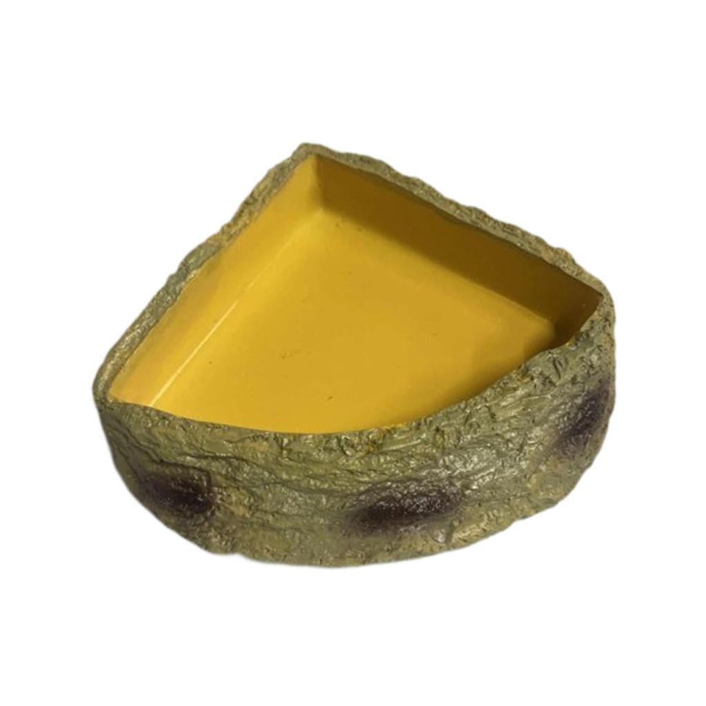 Cuenco De Agua Para Reptiles, Plato De Comida De Resina Esquinero Para Tortugas, Camaleones Y Tortugas M