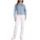 thumbnail image 2 of Chaqueta de mezclilla de lana para mujeres con cuello cálido de piel sintética, abrigo de mezclilla, chaquetas camioneras XS azul claro, 2 of 6