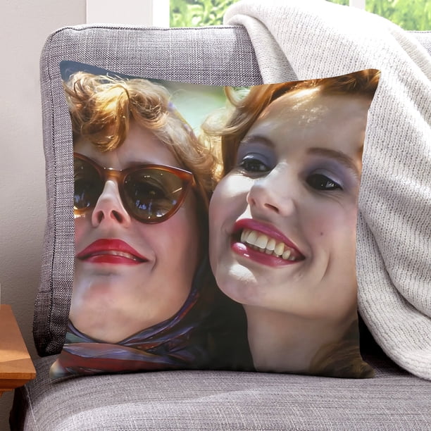 Thelma y Louise Fundas de almohada de terciopelo con tema, regalos de funda de almohada, decoración para el hogar, cojín de lanzar, regalo de cumpleaños para fans y parejas.50*50cm.