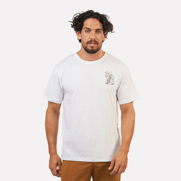 Polera Manga Corta Hombre Mochilera Blanca Atakama Outdoor