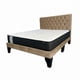 thumbnail image 1 of Cama europea 2 plazas + Colchon con respaldo y bases divididas Beige Felpa, 1 of 4