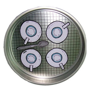 Vgo - Lata D33X4 Bandeja Redonda Estamp. Cafe