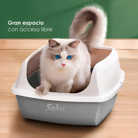 Genérico - Arenero Gato Extension Anti Derrame Pala Caja Extra Grande Color Gris
