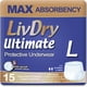 thumbnail image 1 of Ropa interior para incontinencia en adultos LivDry Ultimate L, paquete de 15, 1 of 9