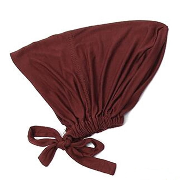 Stay Stylish & Comfortable with Adjustable Inner Under Hijab Cap - Solid Color Bonnet Caps with Ties Back