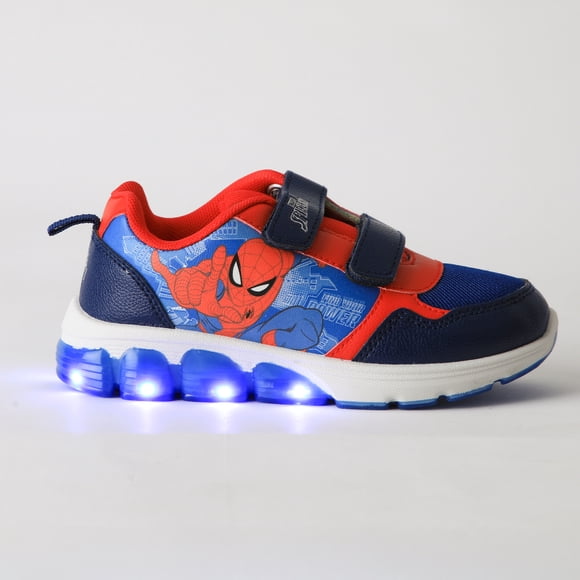 Zapatilla Luces Niño Velcro Spiderman Azul Marvel