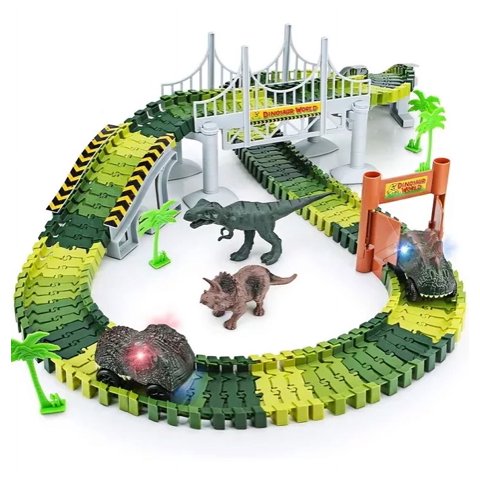 Genérico - Pista Armable Nueva De Dinosaurio Verde