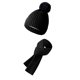thumbnail image 1 of suxuMhao Conjunto de Gorro Tejido y Bufanda, Conjunto de Gorro y Bufanda con Gorro de Invierno, Bufanda de Invierno, Bufanda Gruesa, Gorro Tejido, Gorro de Invierno, Bufanda Cálida - Negro, Talla, 1 of 2