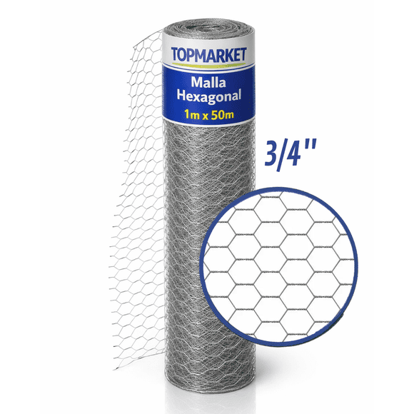 Malla Hexagonal Galvanizada 3/4" 1 x 50 Mt