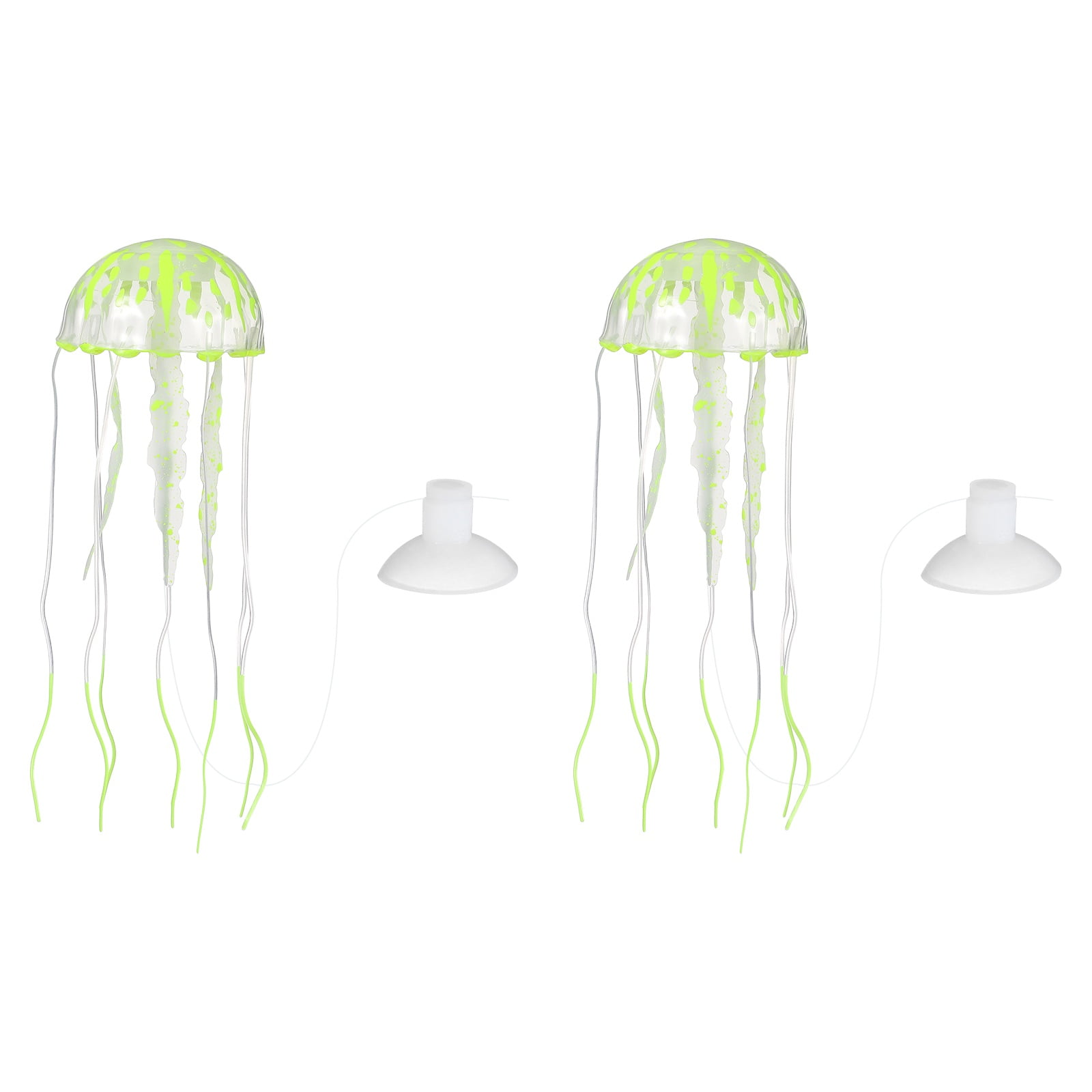 Decoración de Acuario Uxcell Medusa, Decoraciones para Peceras Medusa Falsa Brillante de Silicona, (Amarillo, S, 2 Piezas), Destinado para Decoración de Tanque