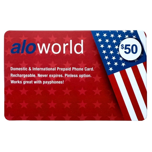 Tarjeta Telefónica Alo World $50 Prepago para Llamadas Internacionales y Nacionales