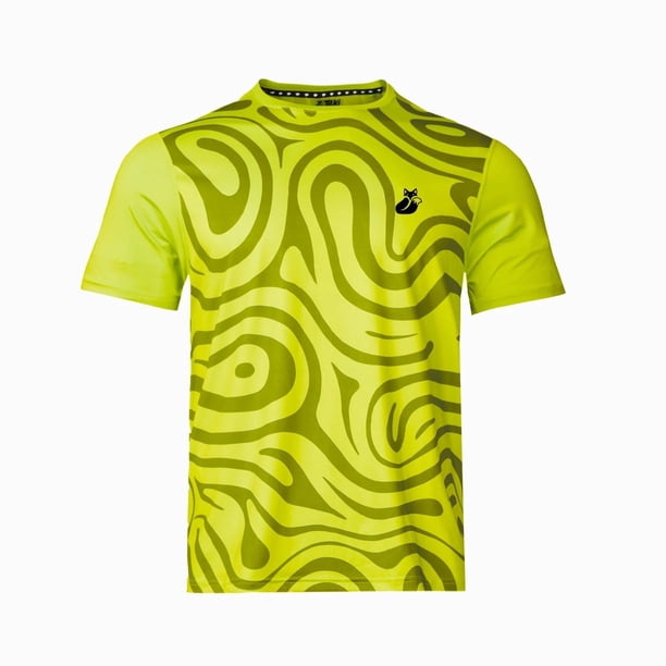 Polera Tilki Full Print Pro Lehinde Amarillo Fluor Tenis Padel