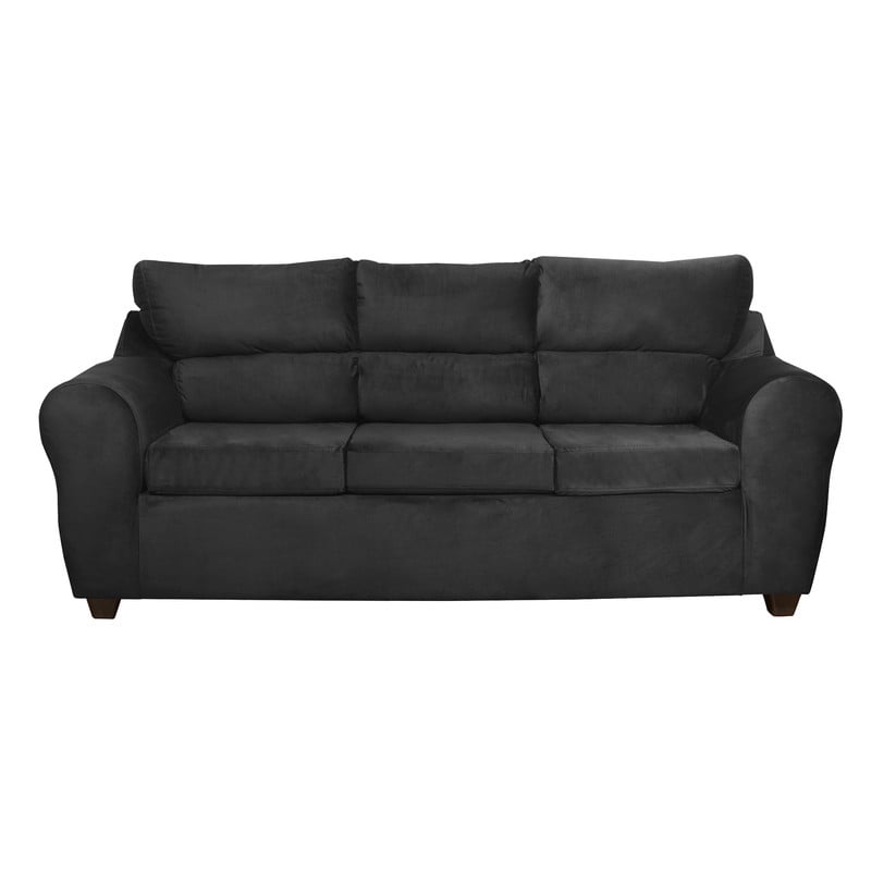 Mexx Muebles - Sofa Dubai 3 Cuerpos Felpa Negro