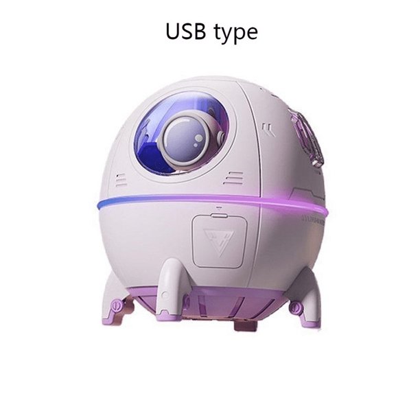 1pc 220ML Rechargeable Space Capsule Air Humidifier, USB Ultrasonic Cool Mist Aromatherapy Water Diffuser With Led Light Astronaut