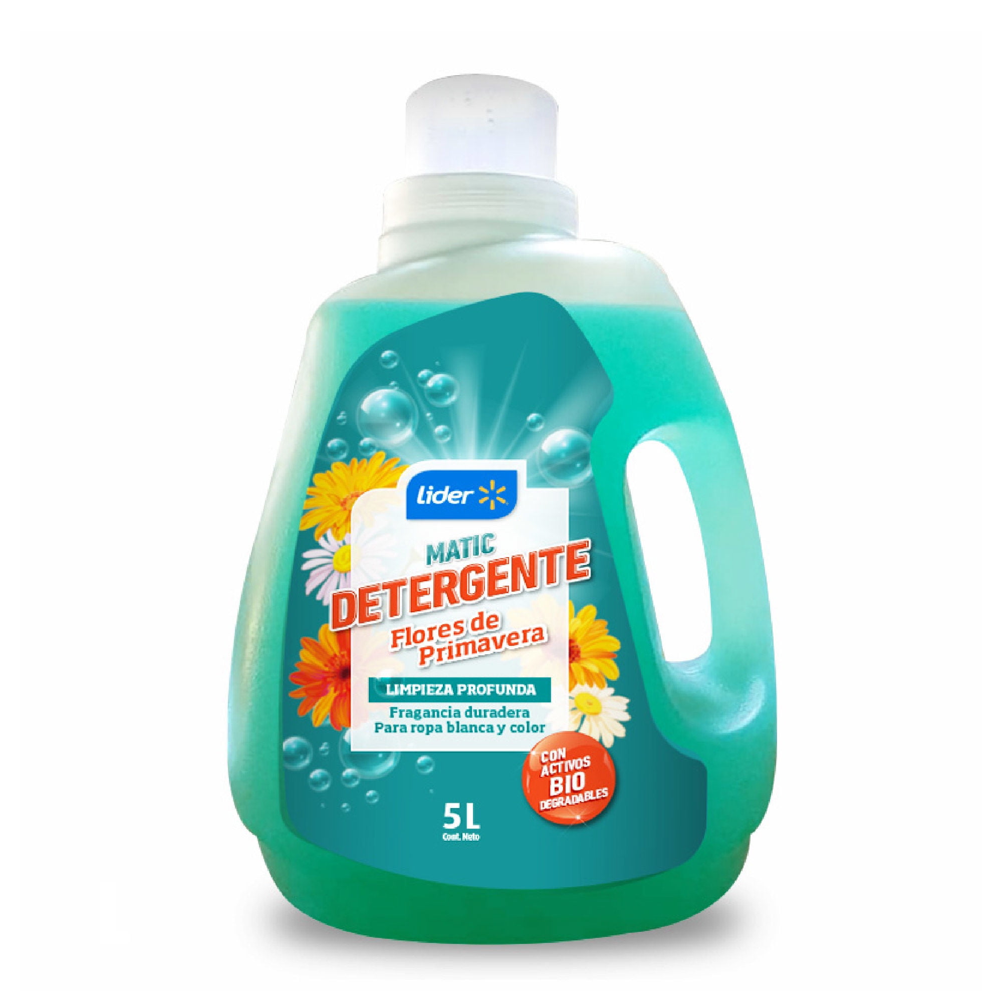Detergente Líquido Flores De Primavera Botella 5 L Lider