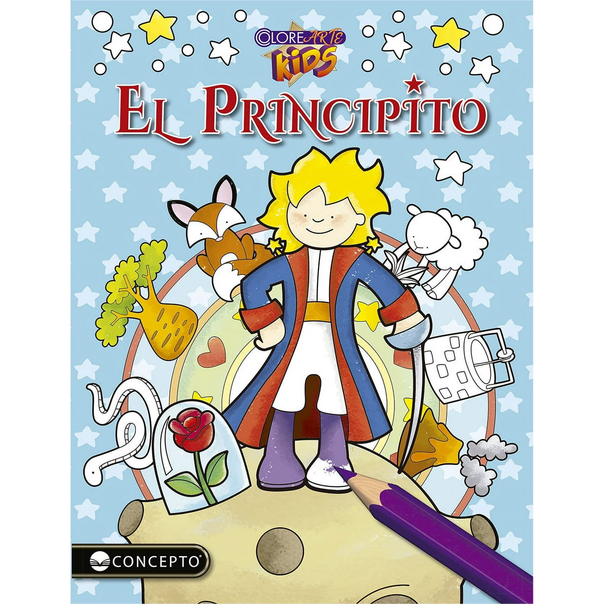 Zig Zag - Libro Colorearte Kids - El Principito /64 Páginas De 23,5 X 30 Cm. Tapa Cartulina Con Foil Holográfico E Iridiscente.