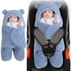 thumbnail image 3 of Manta De Felpa Para Recién Nacido Suave Manta Con Capucha Diseño De Piernas Abiertas Saco De Dormir De 0 A 3 Meses Azul, 3 of 7