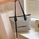 thumbnail image 1 of Striped Print Canvas Tote Bag, Large Capacity Shoulder Bag, Women's Casual Handbag & Shopping Travel Bag, 1 of 2