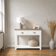 thumbnail image 1 of Arrimo "Dual Space" 2 Cajones Consola de Madera con Repisa - Blanco - 100x35x80 cm, 1 of 3