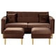 thumbnail image 1 of Sofa New Retro 3 Cuerpos Más 2 Pouf Felpa 01 Chocolate, 1 of 5