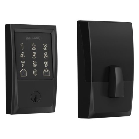 Smart Wi-Fi Deadbolt Schlage Encode Con Borde Centenario Negro