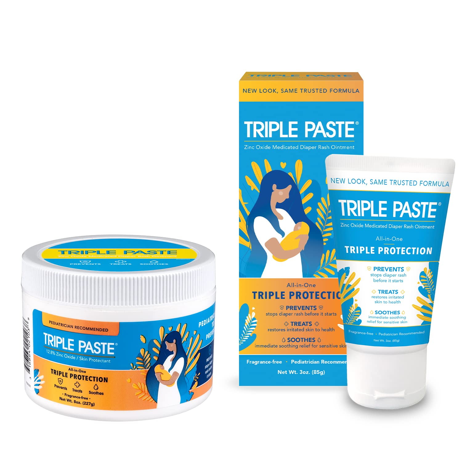 Triple Paste - Crema Para Dermatitis Del Pañal En Triple Pasta, Envase De 240 Ml Y Tubo De 90 Ml