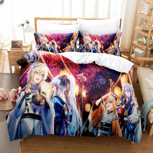 Anime Genshin Impact Lumine Duvet Cover Cartoon Girl Bedding Sets Twin Double Bed Set For Customization Home Textiles Bed Sheets