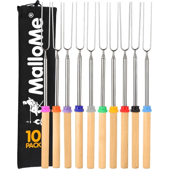 Kit de 10 Palitos para Malvaviscos MalloMe 81 cm para Camping