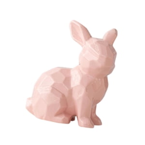 Magideal - Estatua De Conejo, Colección De Esculturas De Animales, Obra De Arte Adorable, Adorno De Escritorio, Adorno, Decoración De Pascua Para Entrada Y Balcó Rosa
