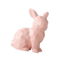 Magideal - Estatua De Conejo, Colección De Esculturas De Animales, Obra De Arte Adorable, Adorno De Escritorio, Adorno, Decoración De Pascua Para Entrada Y Balcó Rosa