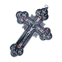 Magideal - Crucifijo Único, Colgante De Cruz Cristiana, Accesorios De Disfraz, Joyería De Oración Artística, Colgante De Cruz Para Navidad, Regalos De Viaje, Dec Plata