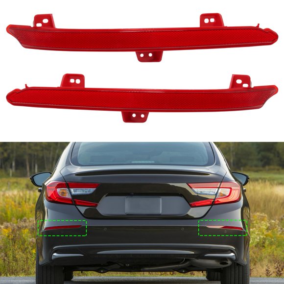 Reflector Abodvu para Honda Accord 2018-2024, 2 piezas, rojo