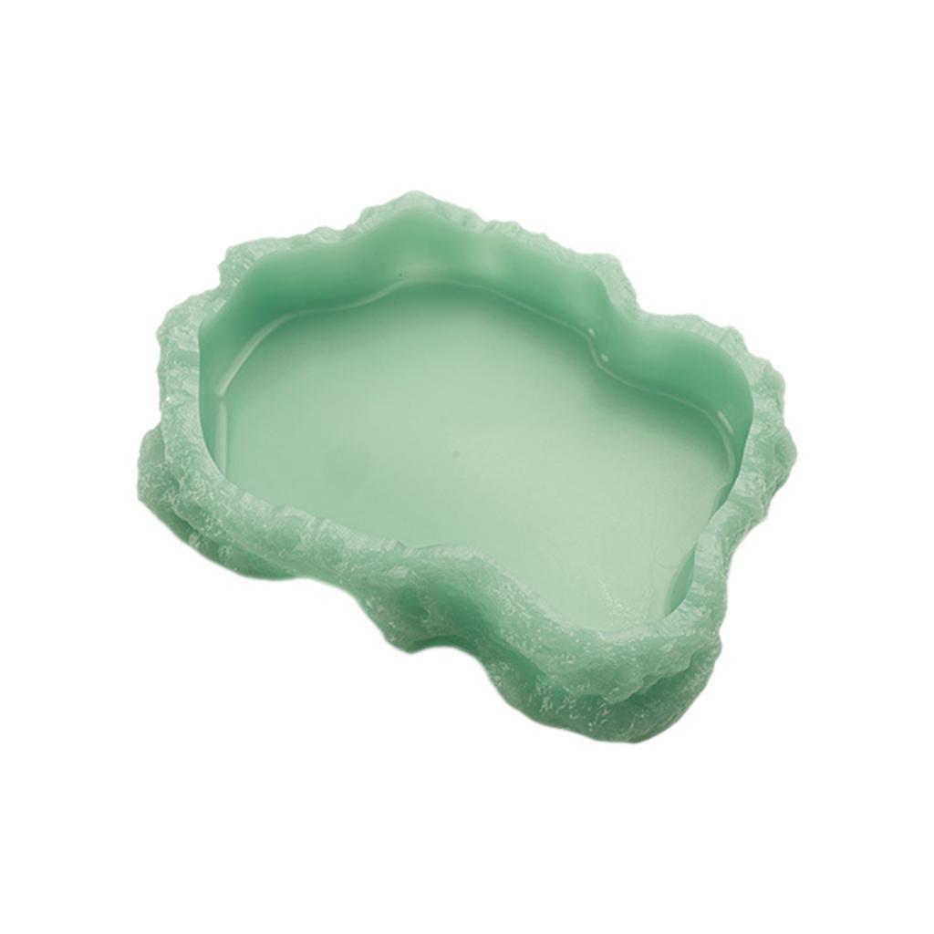 Ioensy - Plato De Agua Para Reptiles, Plato De Comida Para Reptiles De Resina Para Rana, Camaleón, Dragón Barbudo M